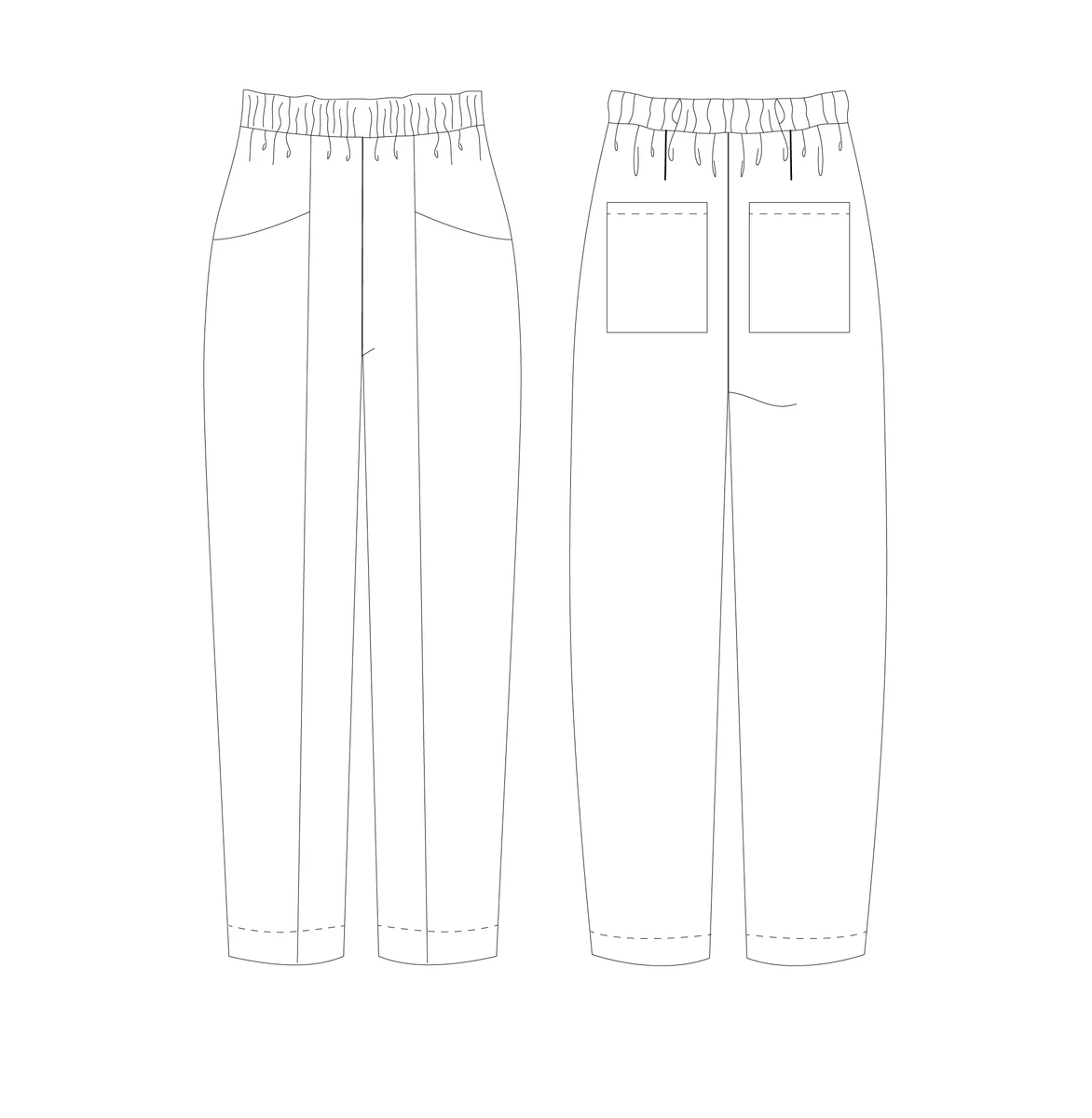 Pio elasticated pants sewing pattern - Plus sizes 0 to 32
