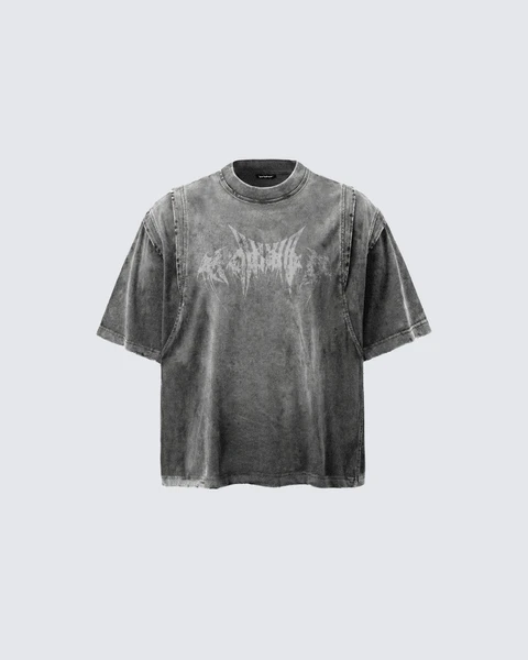 T-shirt graphique vintage KIIKIO délavé