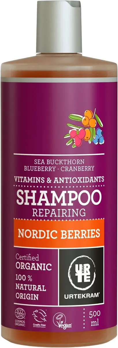 Urtekram Shampoo - Noordse Bessen - Normaal haar - 500 ml, Vegan, Biologisch, Natuurlijk