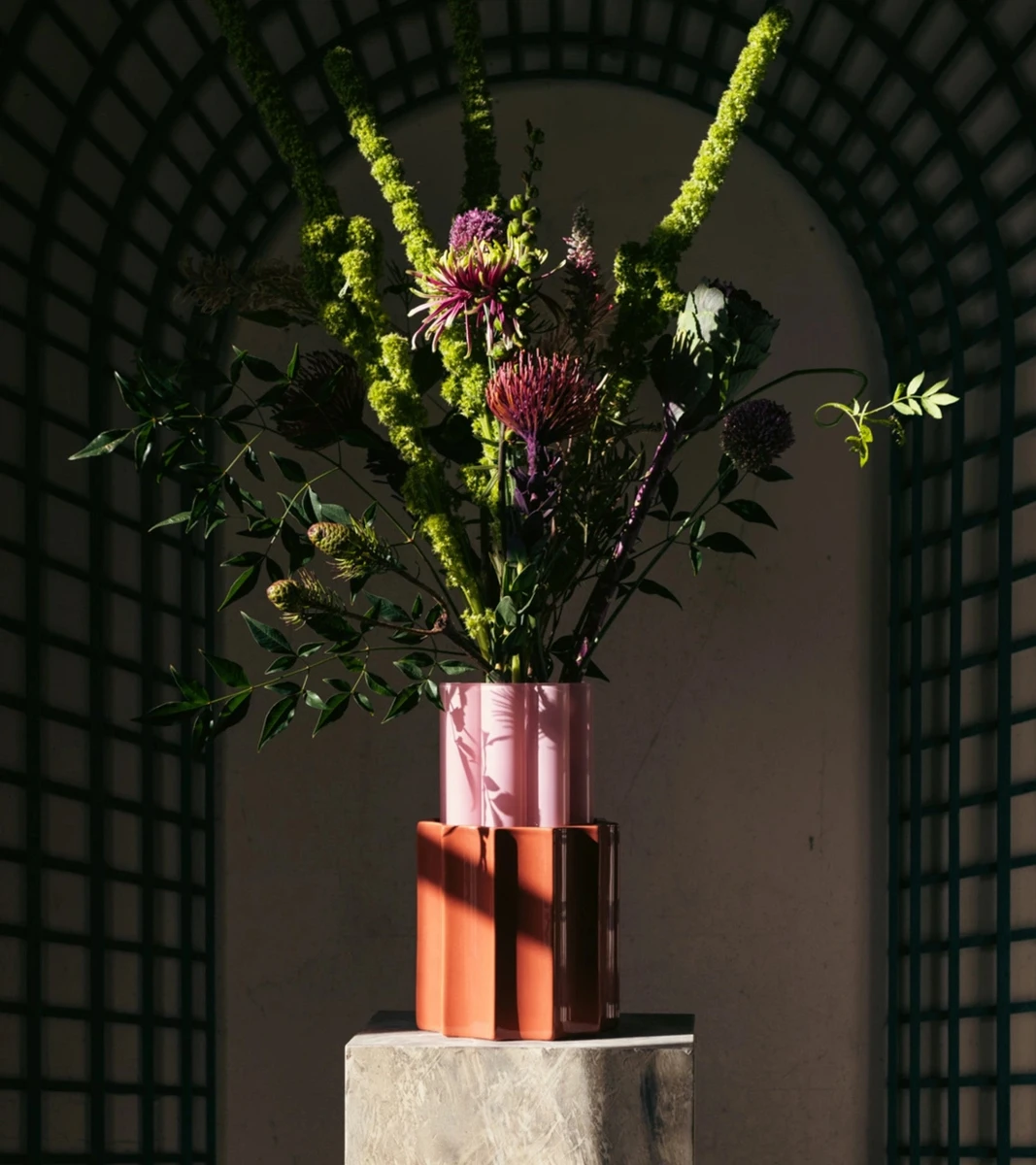 Candy Pink and Terracotta Duetto Vase