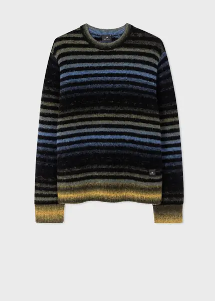 Multi-Stripe Merino-Blend Sweater