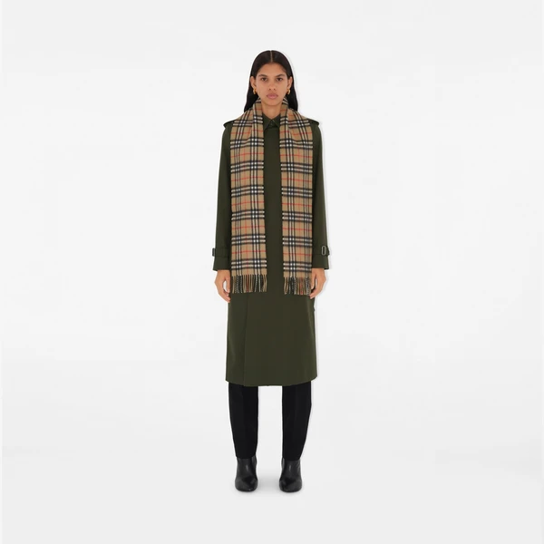 Écharpe fine en cachemire Check (Beige d'archive) | Site officiel Burberry®