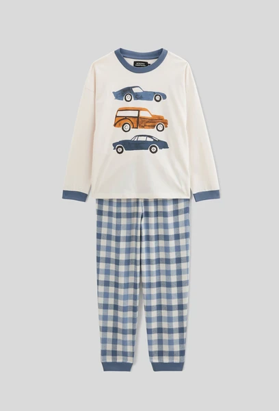 Pyjama manches longues imprimé en jersey coton BIO GOTS