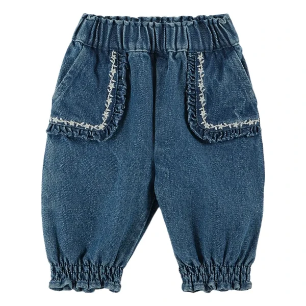 Sarouel Brodé Denim | Bleu jean
