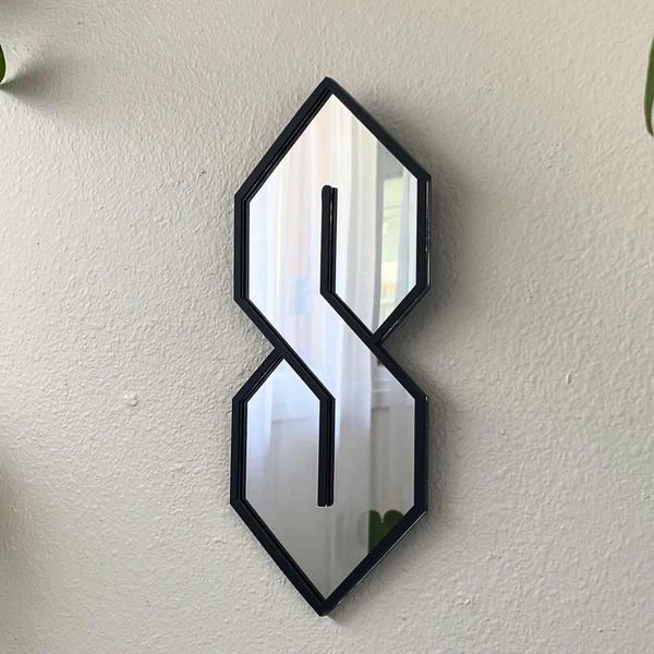 Mini miroir Super S : décoration murale acrylique de l'an 2000 en acrylique