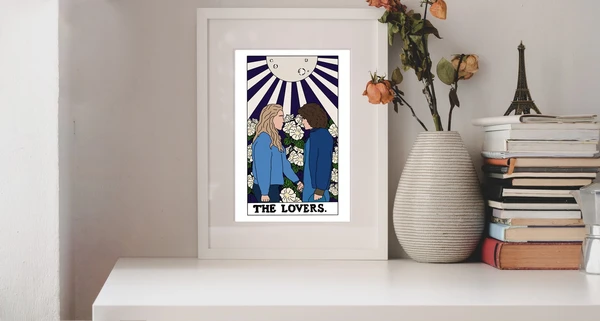 The Lovers Tarot Card Dani and Jamie - The Haunting Of Bly Manor 6x4" Print