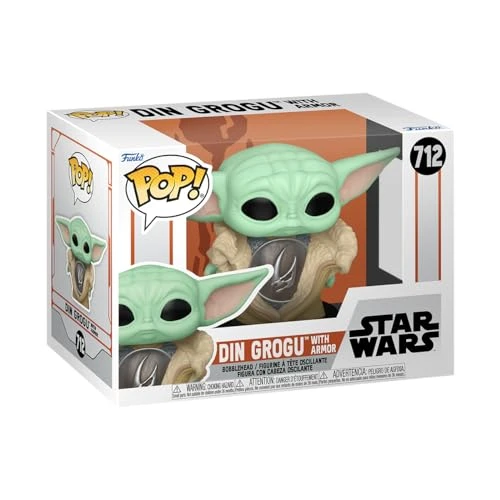 Funko Pop! Star Wars: The Mandalorian – Grogu (The Child, Baby Yoda) - (Armor) ​ - Figurine en Vinyle à Collectionner - Idée de Cadeau - Produits Officiels - Jouets pour Les Enfants et Adultes