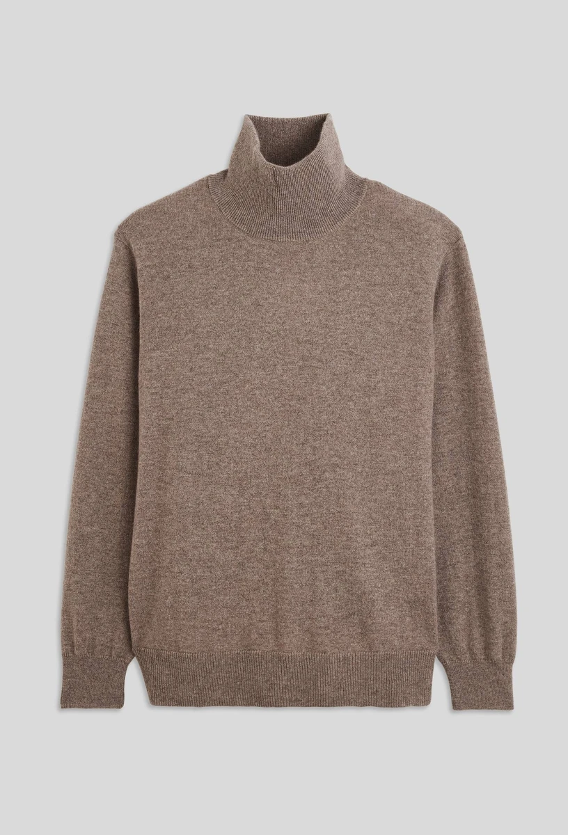 Pull col montant uni en cachemire