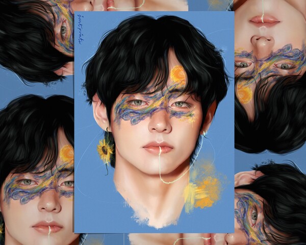 BTS Fanart Taehyung Van Gogh Art Print