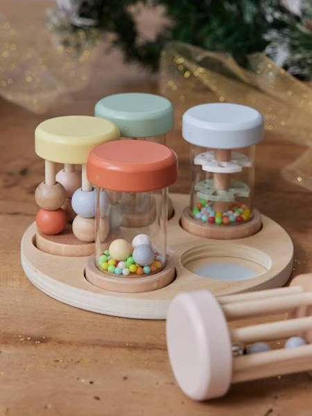 Set de 5 hochets musicaux en bois FSC® bois - Vertbaudet