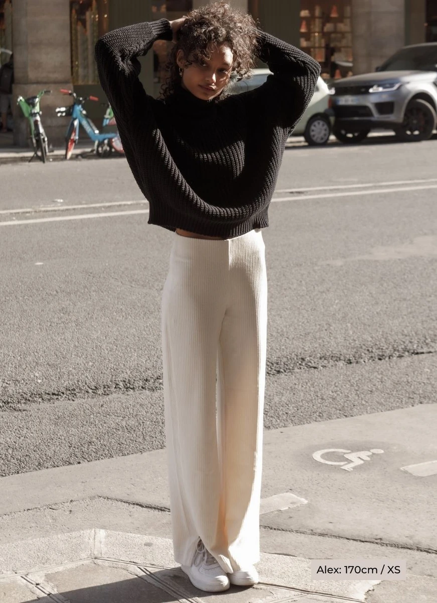 Elsa velour pant - off-white Narah Soleigh