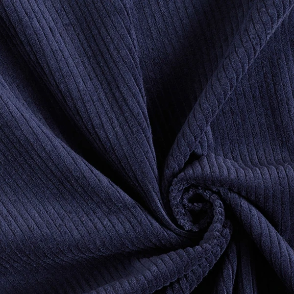 Velours côtelé large prélavé Uni – bleu marine - Idéal pour Accessoires de maison