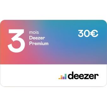 Carte cadeau Deezer Premium abonnement 3 mois