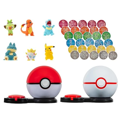Pokémon PKW2982 Surprise Attack Multipack Kit de Jeu avec 6 Figurines, Deux Poké Ball et 30 disques d'attaque, kit de Jeu Officiel