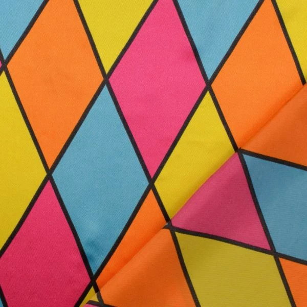 Tissu satin Carnaval losange rose