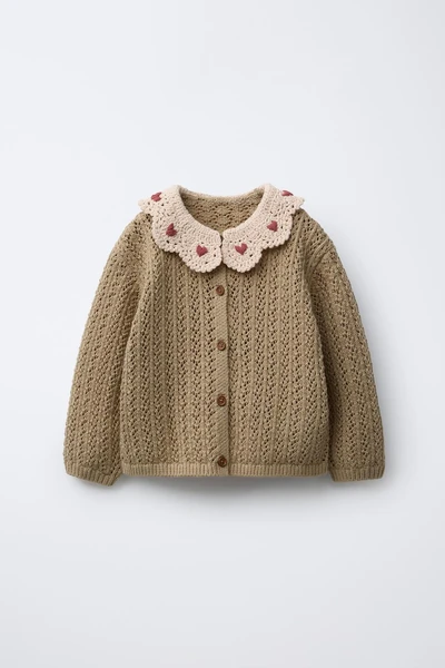 GILET EN MAILLE COL CROCHET