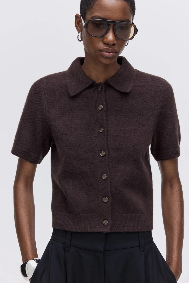 Gilet à manches courtes avec col