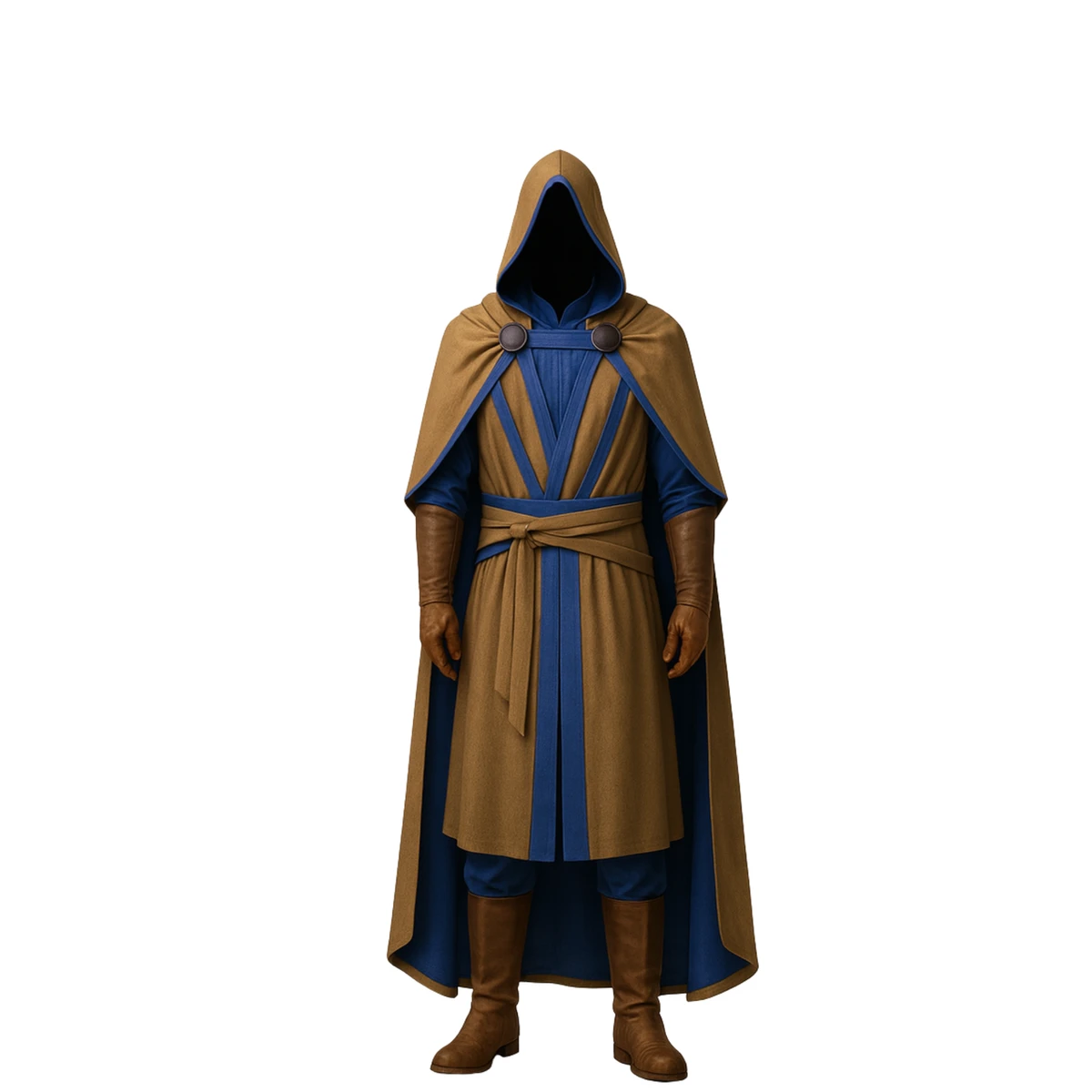 Leather Hooded Cloak Vest: Medieval Ranger Costume - LARP Cosplay