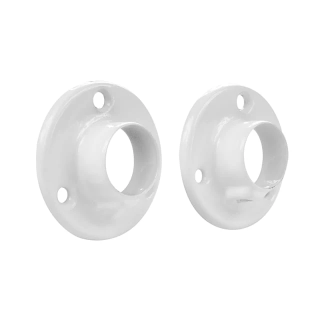 Support de barre de penderie D18 mm rond blanc 45 m