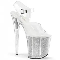 Sandales Plateformes Hautes Devious FLAMINGO-808G Argent - PoleDanceShopping.com