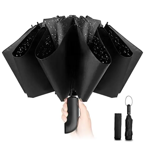 Conlun Parapluie inversé Compact Noir