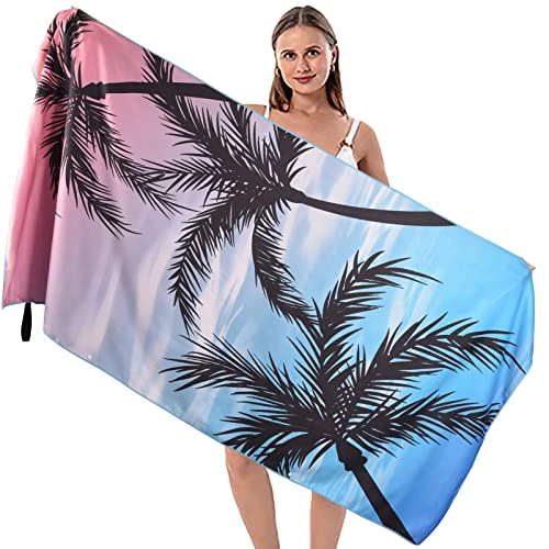 Serviette de Plage Microfibre,Serviette de Plage XXL Grande Taille Serviettes de Bain Femme Douces et à Séchage Rapide Serviette de Voyage Hommes Anti Sable Serviette Beach 180*80cm,Noix de coco,