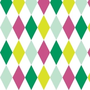 Harmonious Harlequins - lime green, Fabric | Spoonflower