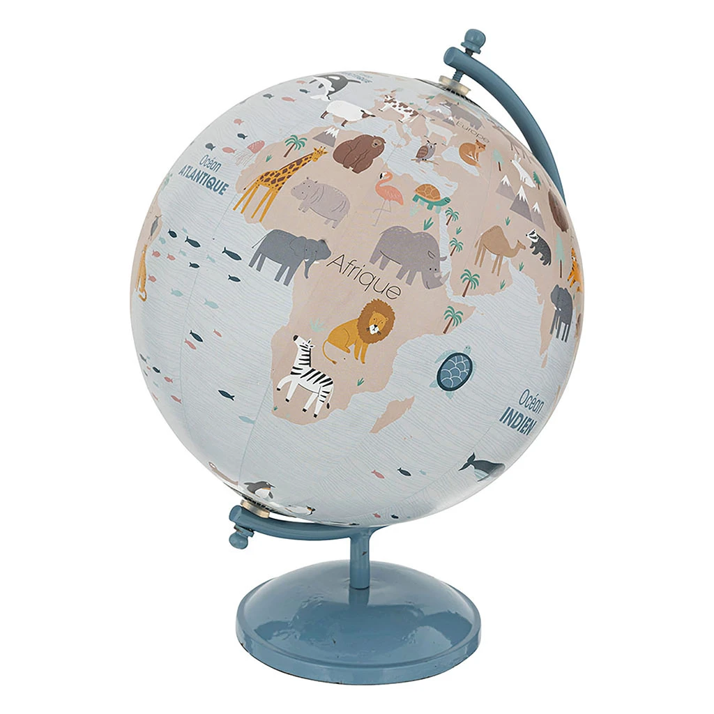 Globe enfant animaux bleu D 20cm - Centrakor