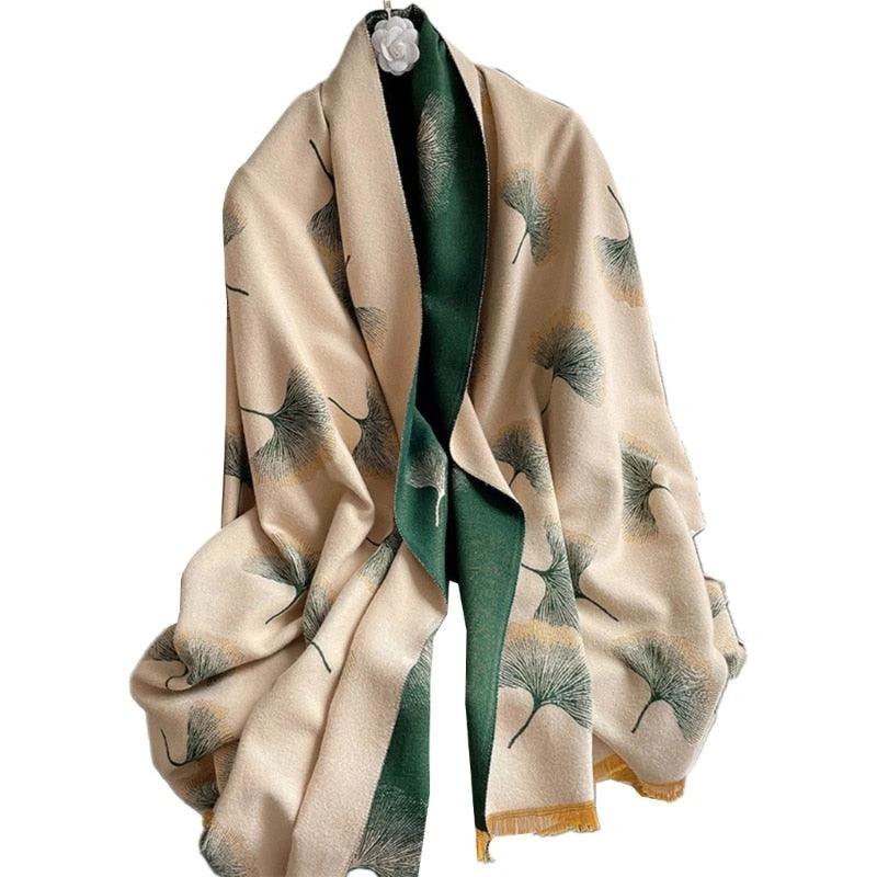 Écharpe cachemire élégante et florale