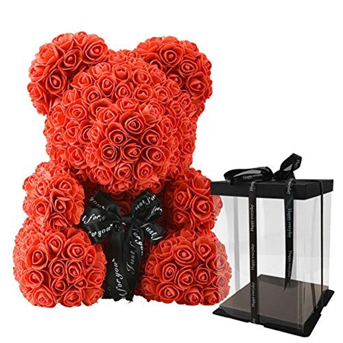 ESHOO Fleurs artificielles en Forme d'ours en Forme de Rose, Ours Teddy Rose Cadeau De Décoration