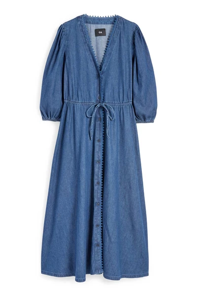 Robe en jean à encolure en V