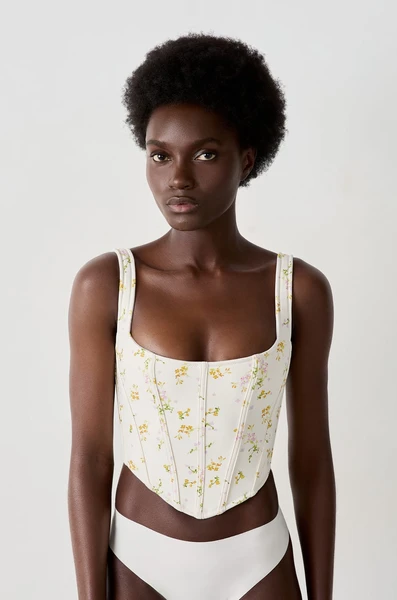 Soutien-gorge corset fleuris