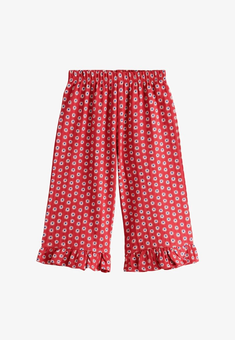 Next REGULAR FIT - WIDE LEG FRILL - Pantalon classique - red flower/rouge - ZALANDO.FR
