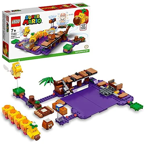 LEGO 71383 Super Mario Ensemble d’Extension Le Marais empoisonné de Wiggler, Jeu modulable à Collectionner avec Goomba et Koopa Paratroopa