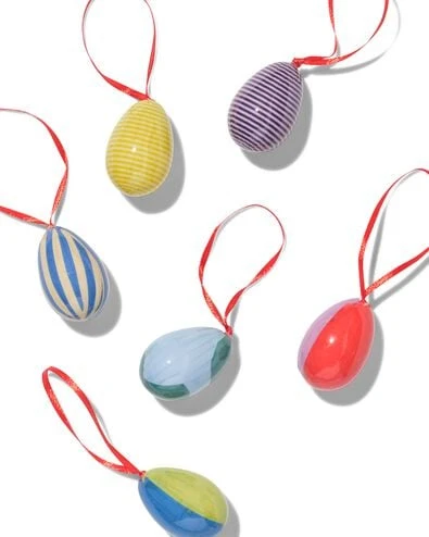 suspensions plastique œuf de Pâques - 6 pièces