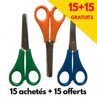 Lot de 15 Ciseaux pour droitier 4 à 10 ans
