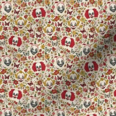 Evil Clown Garden (mini scale) Fabric | Spoonflower