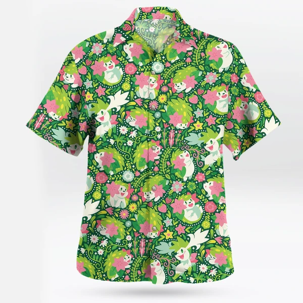 Shaymin Floral Paradise Hawaiian Shirt – Pokemon Inspired Tropical Style - Tropi Hawaiian Shirts