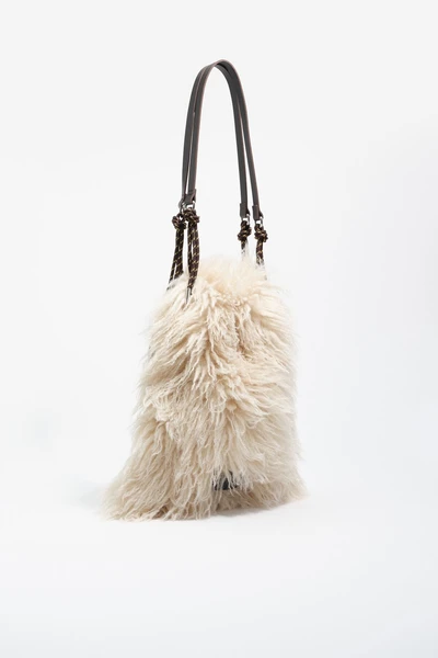 Sac cabas fourrure ivoire