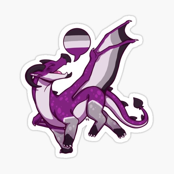 Asexual Pride Flag Dragon (2e édition) | Sticker