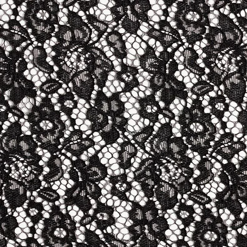 Dentelle bordée de fleurs – noir