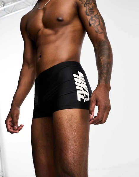 Nike Swimming - Slip de bain performance ajusté à imprimé graphique - Noir
