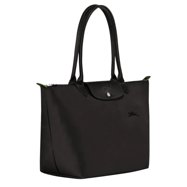 Sac cabas L Le Pliage Green Toile recyclée - Noir | Longchamp FR