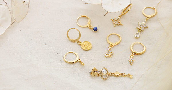 DIY Boucles d'oreilles mini créoles en plaqué or - Perles & Co