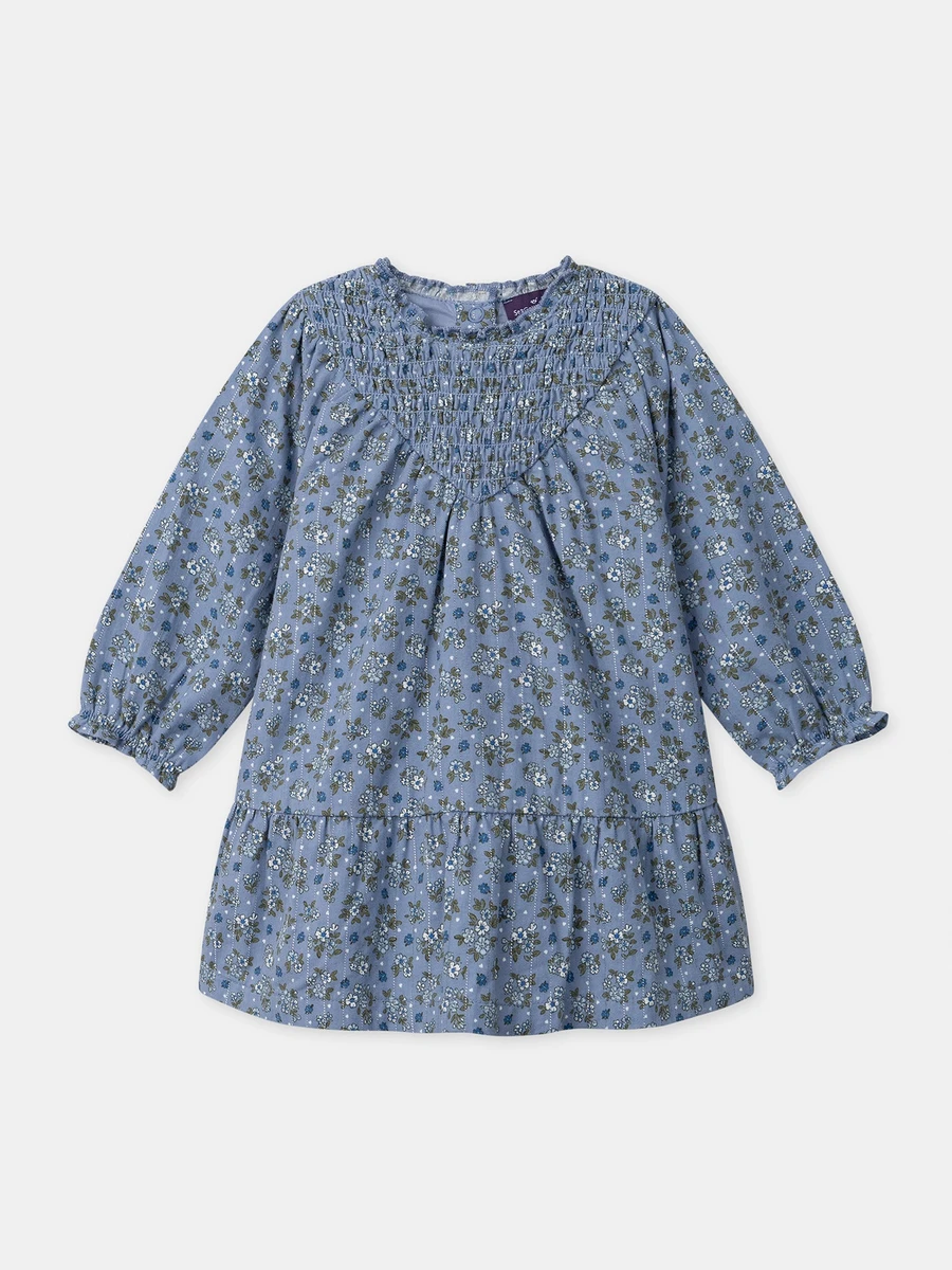 Robe bleue imprimé fleuri Bébé Fille