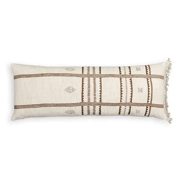 Coussin brodé lin/coton, Dakara