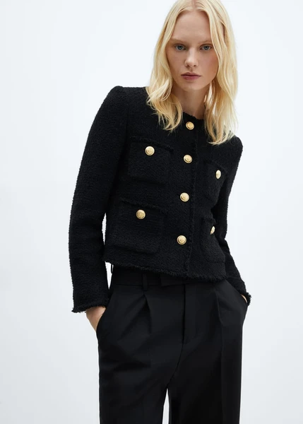 Veste en tweed à poches - Femme | Mango France