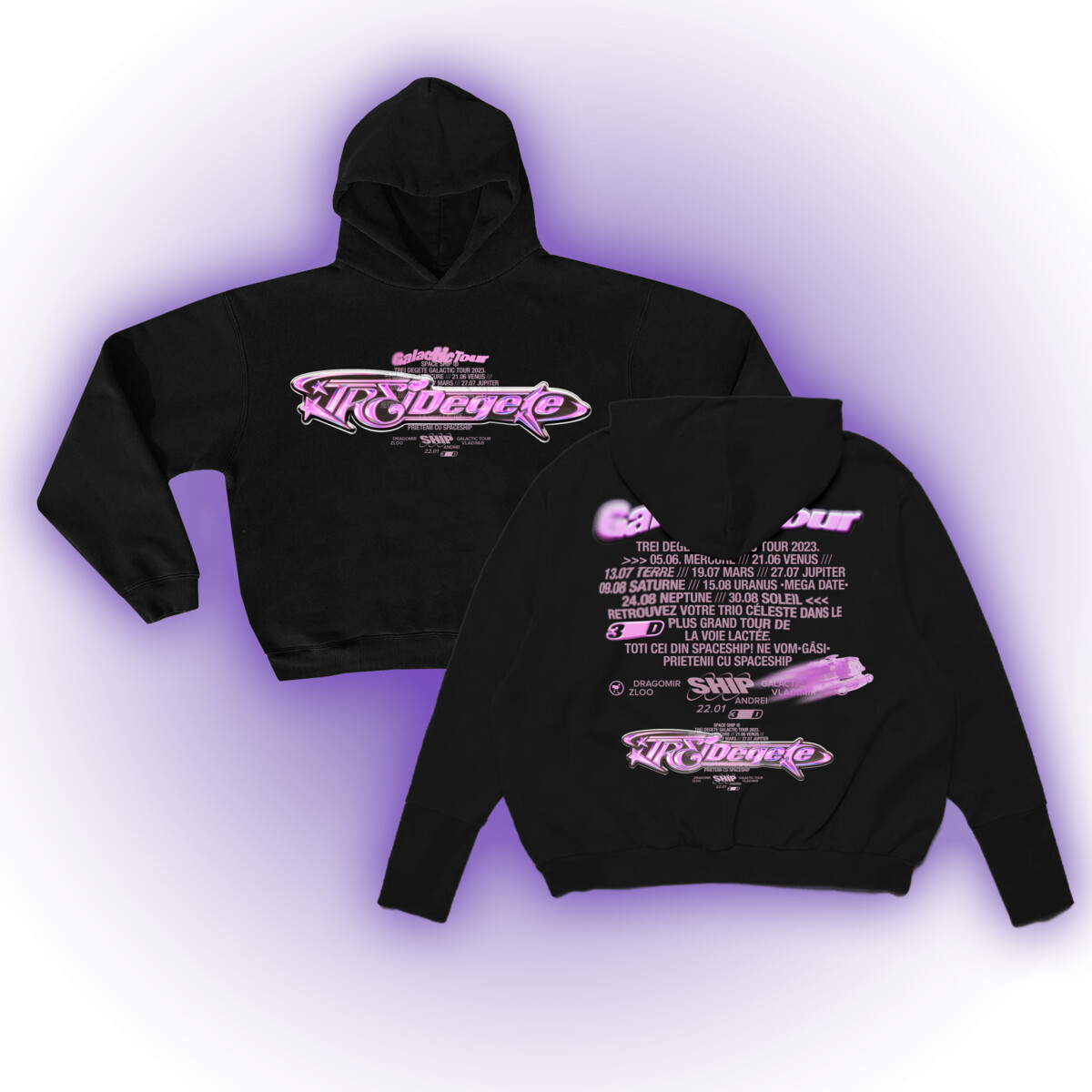 SWEAT-CAPUCHE NOIR TREI DEGETE