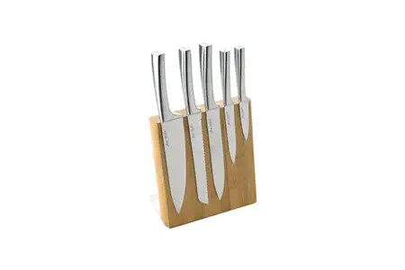 Couteau Jean Dubost Bloc METEOR bambou avec 5 couteaux de cuisine (office, multi-usages, pain, decouper, Chef) - DM071220X01076 | Darty