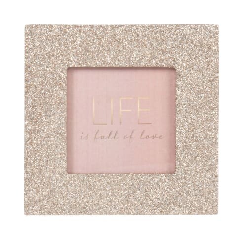Cadre photo à paillettes dorées 8x8 | Maisons du Monde